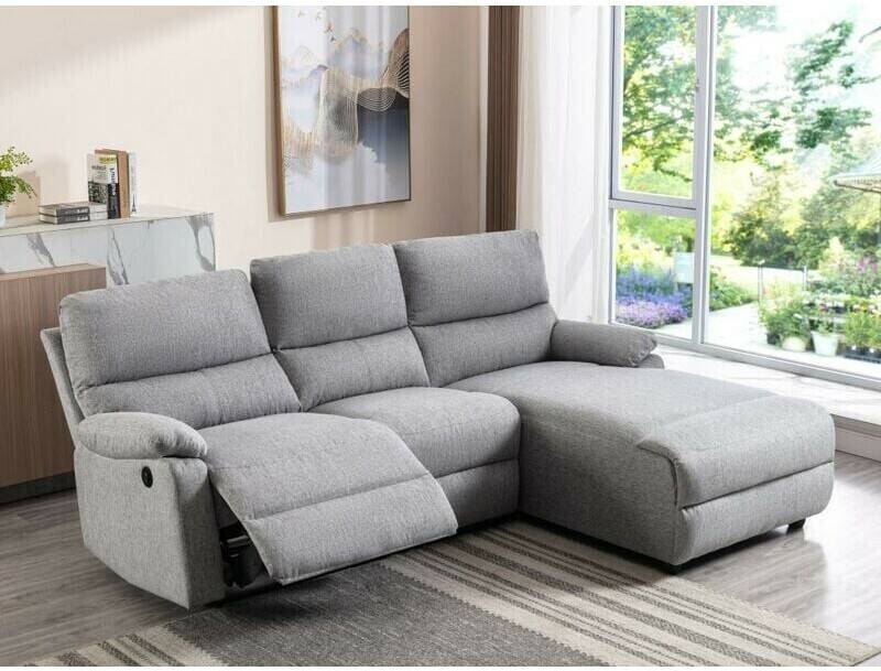 Kauf-Unique LUNANO Corner Sofa Fabric R light grey Sofás