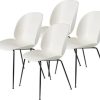 Muebles de diseño Gubi Beetle Dining Room Chair 56x87x58 cm Unupholstered Alabaster White Black Set of 4