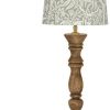 Lámparas PR HOME Lodge Eldertree table lamp made of wood gray-green E27 59x25x25cm