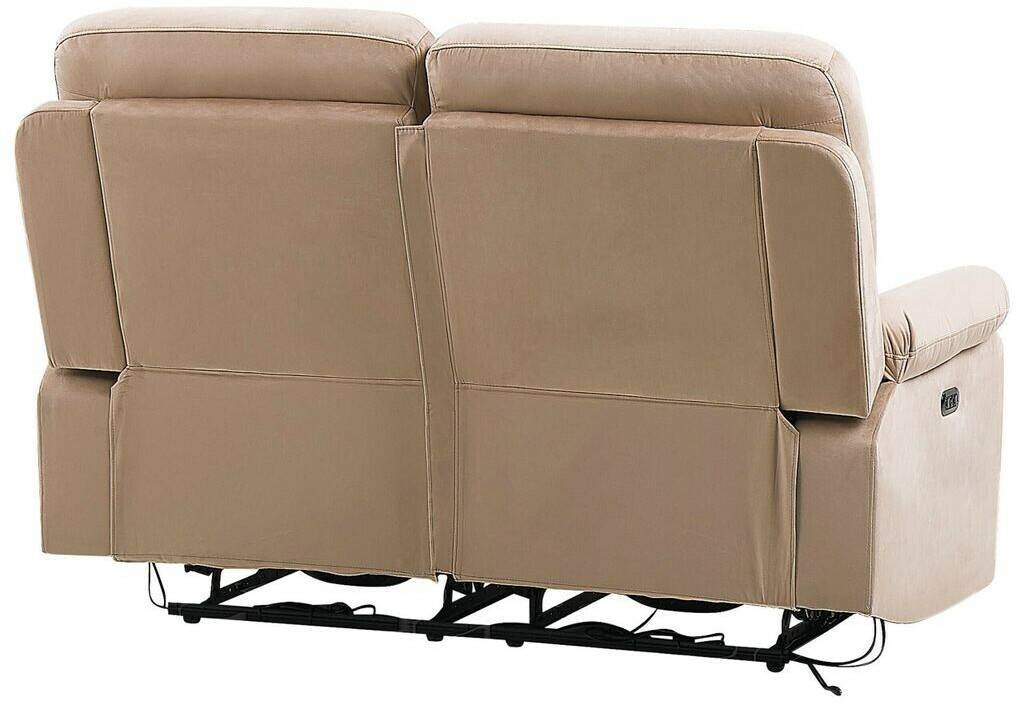 Beliani 2-seater sofa velvet electrically adjustable with LED lighting USB port beige Sofás