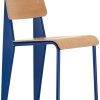 Vitra Standard chair in natural oak, powder-coated bleu marcoule natural oak Muebles de diseño