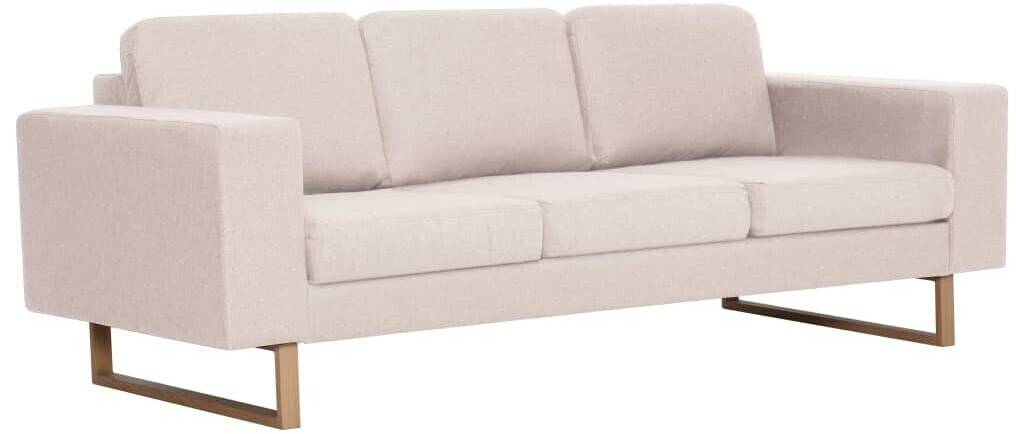 vidaXL 3-seater sofa fabric cream white (281382) Sofás