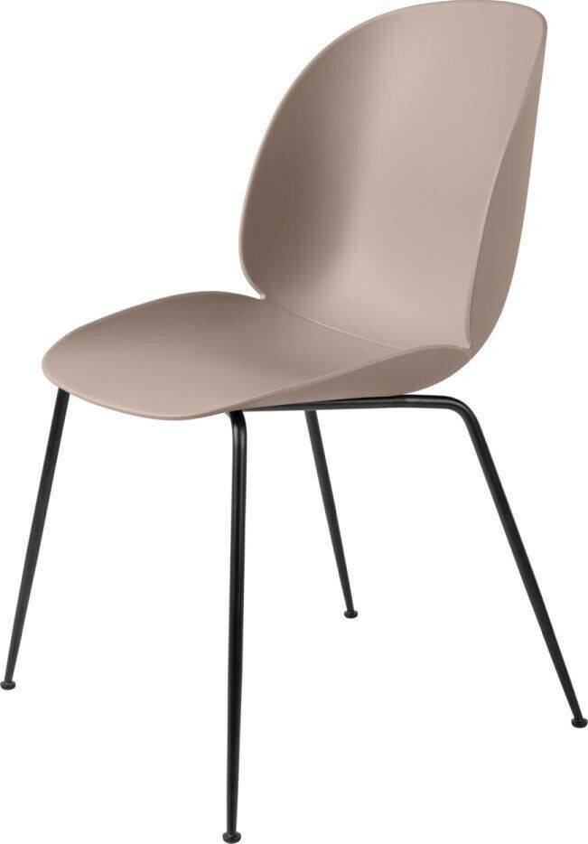 Muebles de diseño Gubi Beetle dining chair 56x87x58 cm unupholstered matt black/light pink