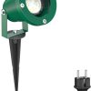 ledscom.de DUK garden spotlight with ground spike for outdoor use, IP65, plug, green, incl. GU10 LED 206lm white Lámparas de exterior