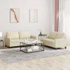 Sofás vidaXL 2 pcs. Sofa set with cushions faux leathercream faux leather (3201409)