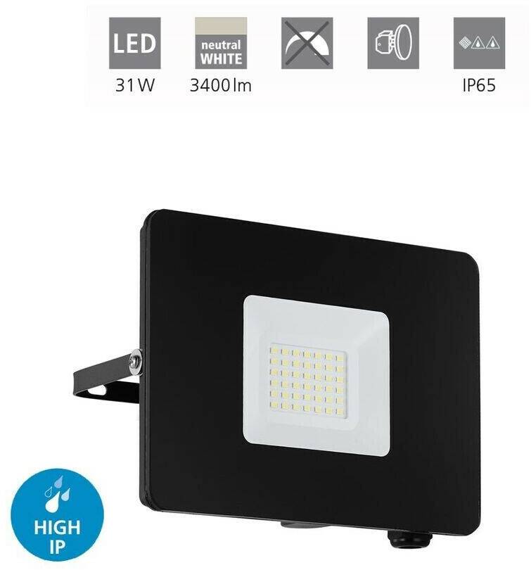 Eglo LED outdoor spotlight Faedo 3 in black, 30W Lámparas de exterior