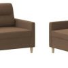 Sofás vidaXL 2 pcs. Sofa set with cushions brown fabric (3201571)