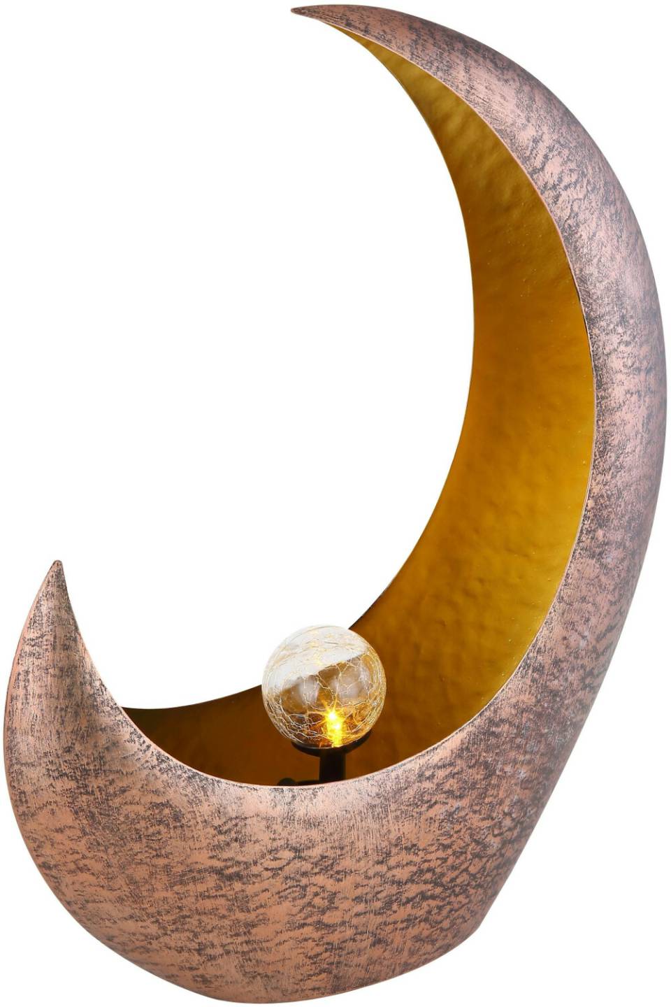 Globo Solar lamp, curved sculpture, metal, 37.5x13.5x45 cm Lámparas de exterior