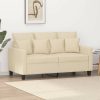 vidaXL 2-seater sofa cream 120 cm fabric (359261) Sofás