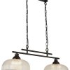 Searchlight Bistro hanging lamp, 2 lights, black Lámparas