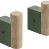 Muebles de diseño Muuto Attach wall hooks set of 2 dark green oak dark green oak