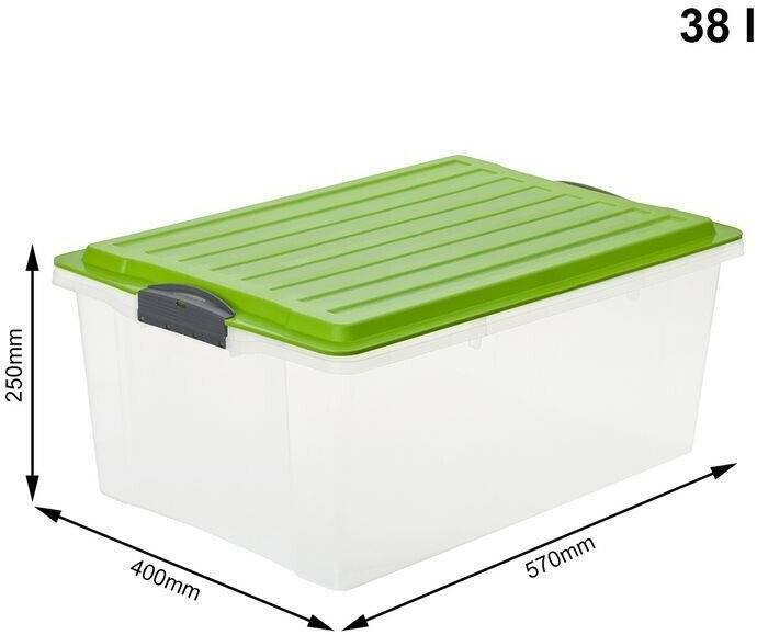 Rotho Compact 38L 3 Pcs. Rotho Compact 38L 3 Pcs.Transparent/Green