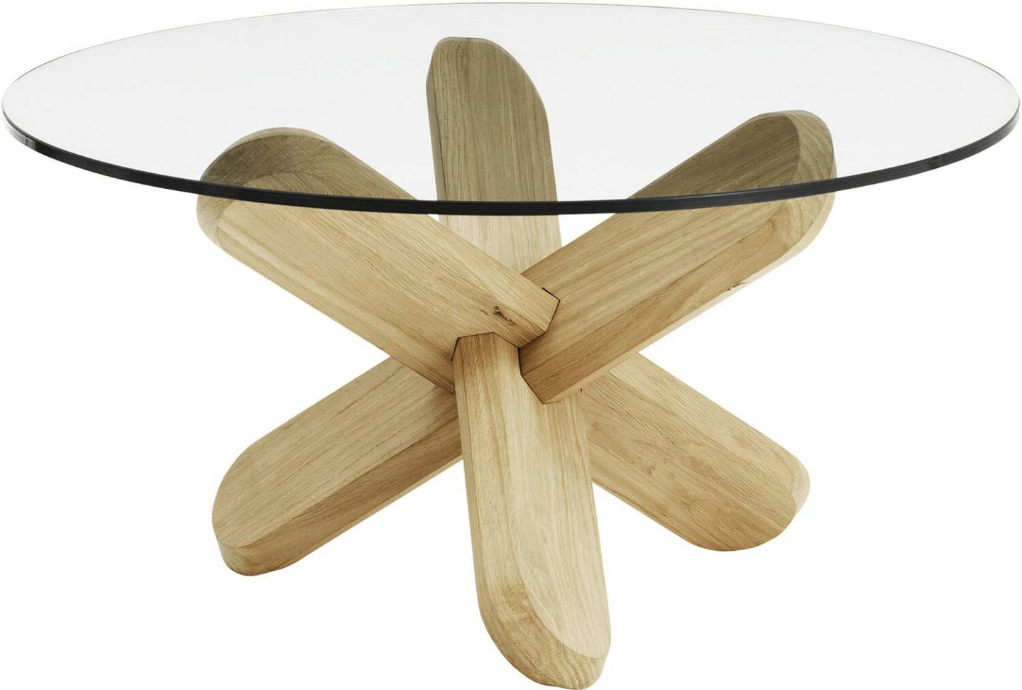 Normann Copenhagen Ding mesaDink Table Oak Transparent Glass Normann Copenhagen Ding mesa