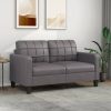 Sofás vidaXL 2-seater sofa gray 140 cm faux leather (359119)