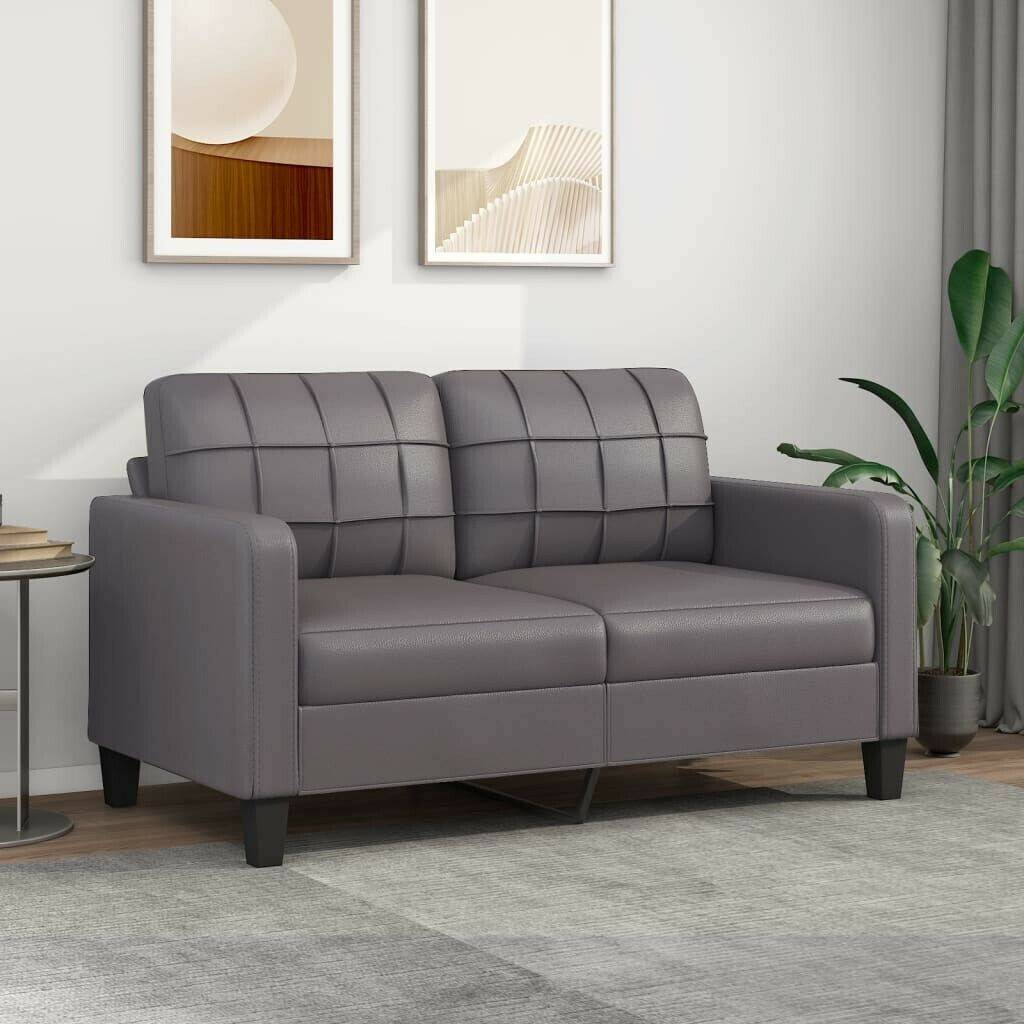 Sofás vidaXL 2-seater sofa gray 140 cm faux leather (359119)