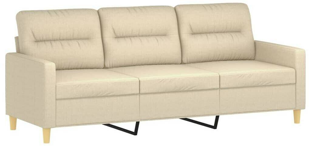 Sofás vidaXL 3-seater sofa cream 180 cm fabric (359245)