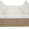 vidaXL 3-seater sofa rattan (283074) natural-Cream white Sofás