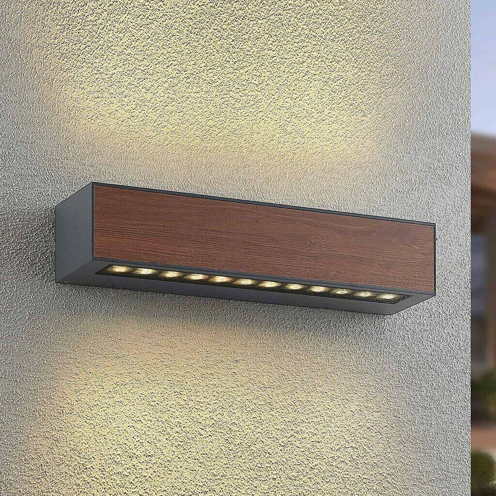 Arcchio Miraz LED outdoor wall light, wood look Lámparas de exterior