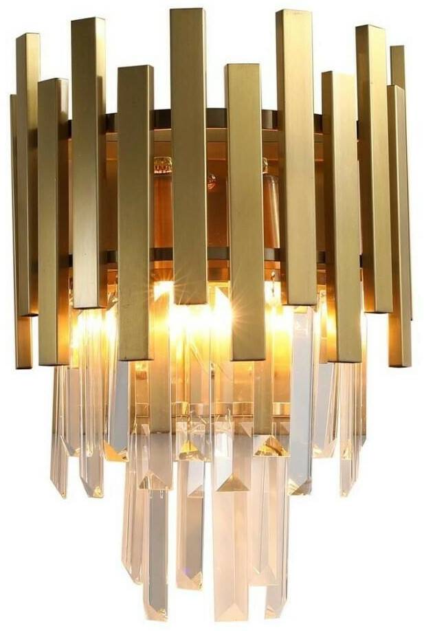 Aspen metal wall light, gold-ed glass crystals Ø25 cm Lámparas