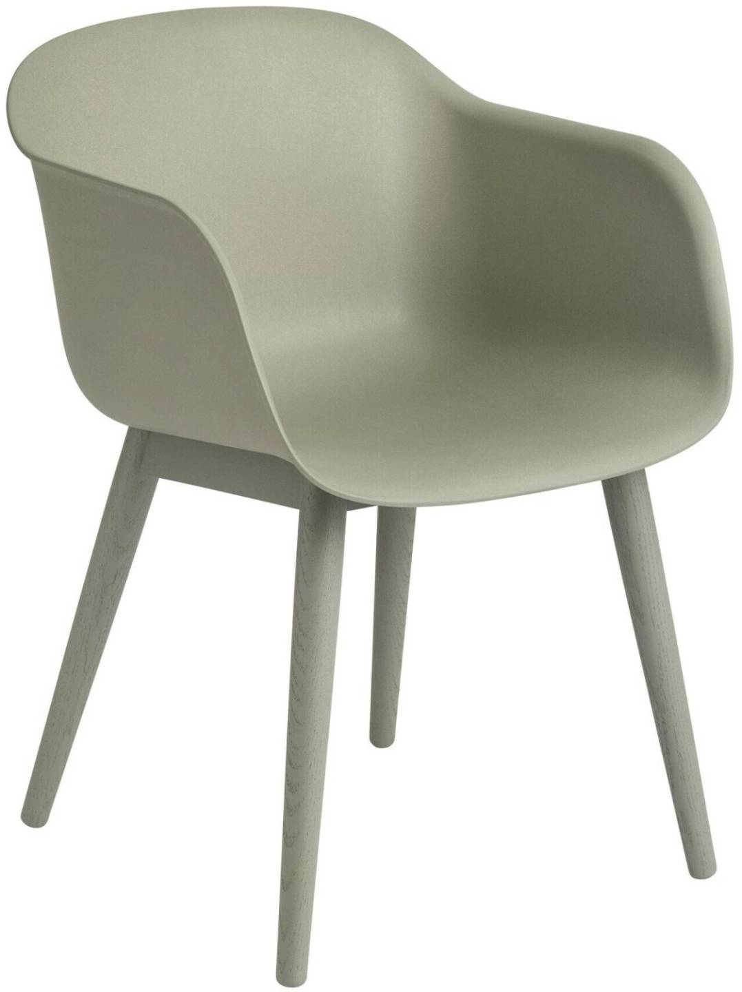 Muuto Fiber Chair Wood Base dusty green (58959) Muebles de diseño