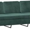 vidaXL 3-seater sofa 198 x 77 x 80 velvetgreen Sofás