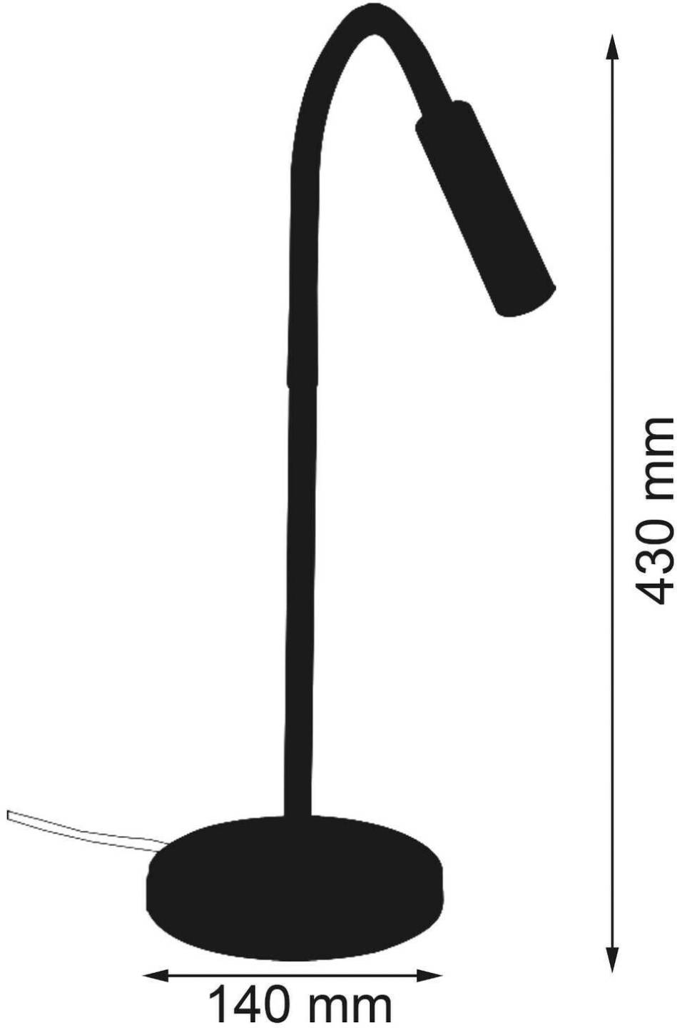 Busch LED table lamp Rocco, black matt, red flexible arm Lámparas