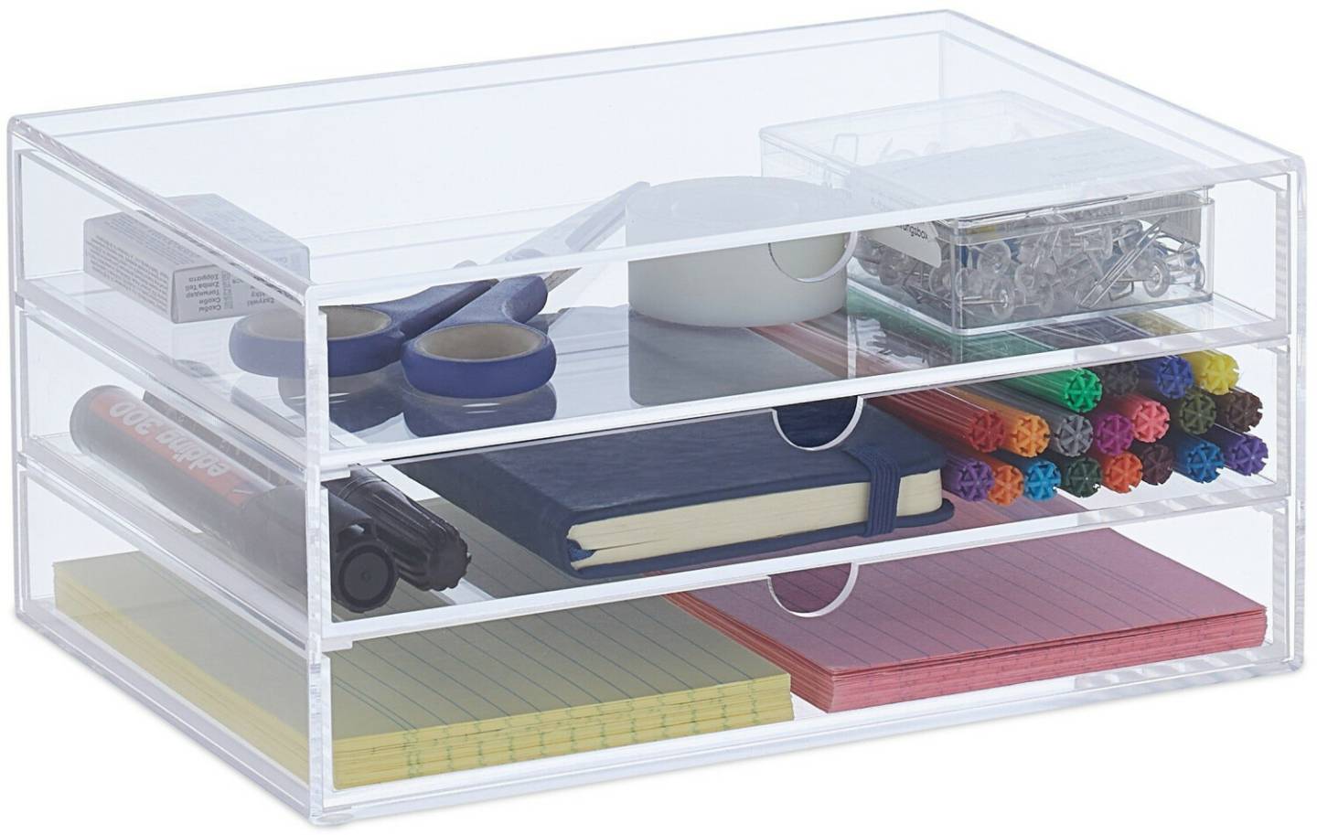 Relaxdays Organizer 11,5x23,5x15,6cm transparent Cajas almacenaje