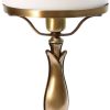 Licht-Erlebnisse Art Nouveau table lamp mushroom lamp made of brass glass white - light shiny bronze, white Lámparas