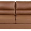 Sofás Beliani 3-seater sofa faux leather 195x74x90 cm golden brown