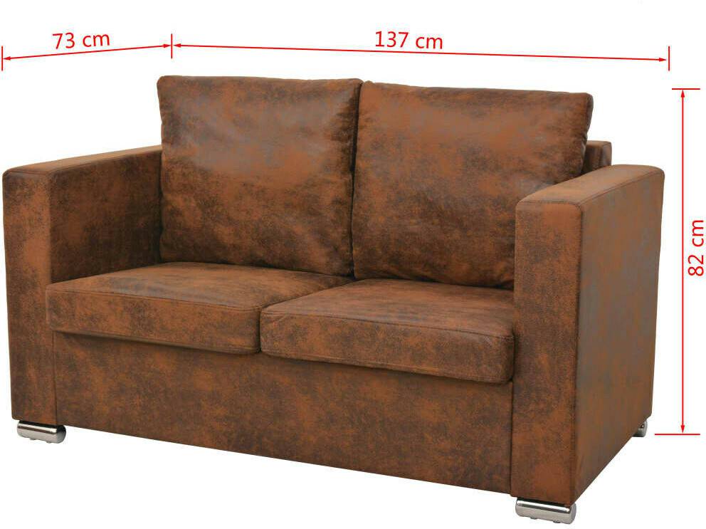 Sofás vidaXL Sofa set 2 pieces Artificial Suede (274883)