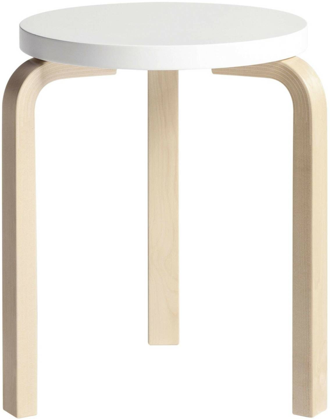 artek Stool 60 artek Stool 60Seat White Legs Birch Nature blanco