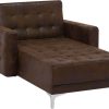 Sofás Beliani Aberdeen Chaise Lounge faux leather brown