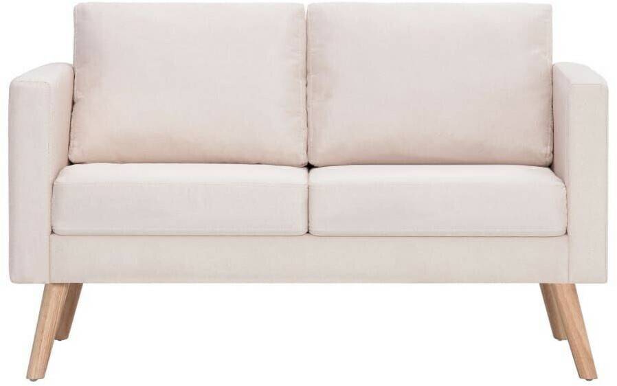 vidaXL Couch 2 Sitters in Fabric (28135)cream white Sofás