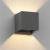 ledscom.de CUBEL wall light for outside, IP65, up/downlight, matt anthracite, square, 1x G9 max. 10W Lámparas de exterior