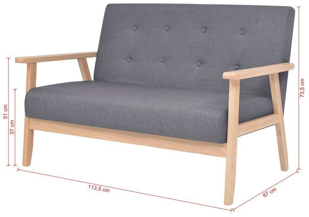 vidaXL 2-Seater Sofa Bed 113,5 cmdark grey Sofás