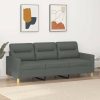 Sofás vidaXL 3-seater sofa dark gray 180 cm fabric (359244)