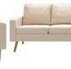 Sofás vidaXL 2 pcs. Sofa set fabric cream (3056627)