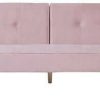 Beliani Velvet Sofa Bed Pink VISNES Sofás