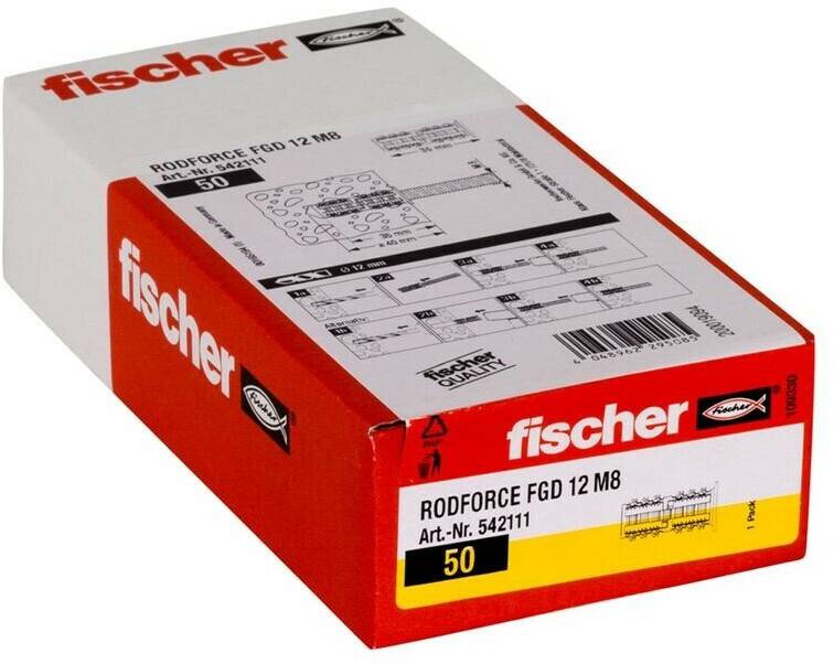 Tacos de fijación Fischer Taco para varillas roscadas Rodforce Fgd 12 M8 (50 uds.)