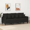 Sofás vidaXL 3-seater sofa black 180 cm fabric (359279)