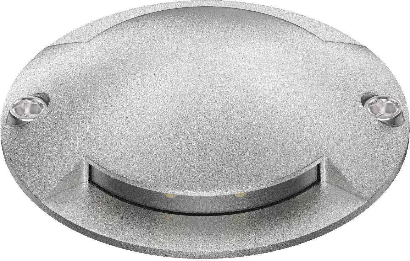 ledscom.de LED floor light, path marking BUNDA IP67, 2-flame, aluminum, round, 70mm Ø, warm white Lámparas de exterior