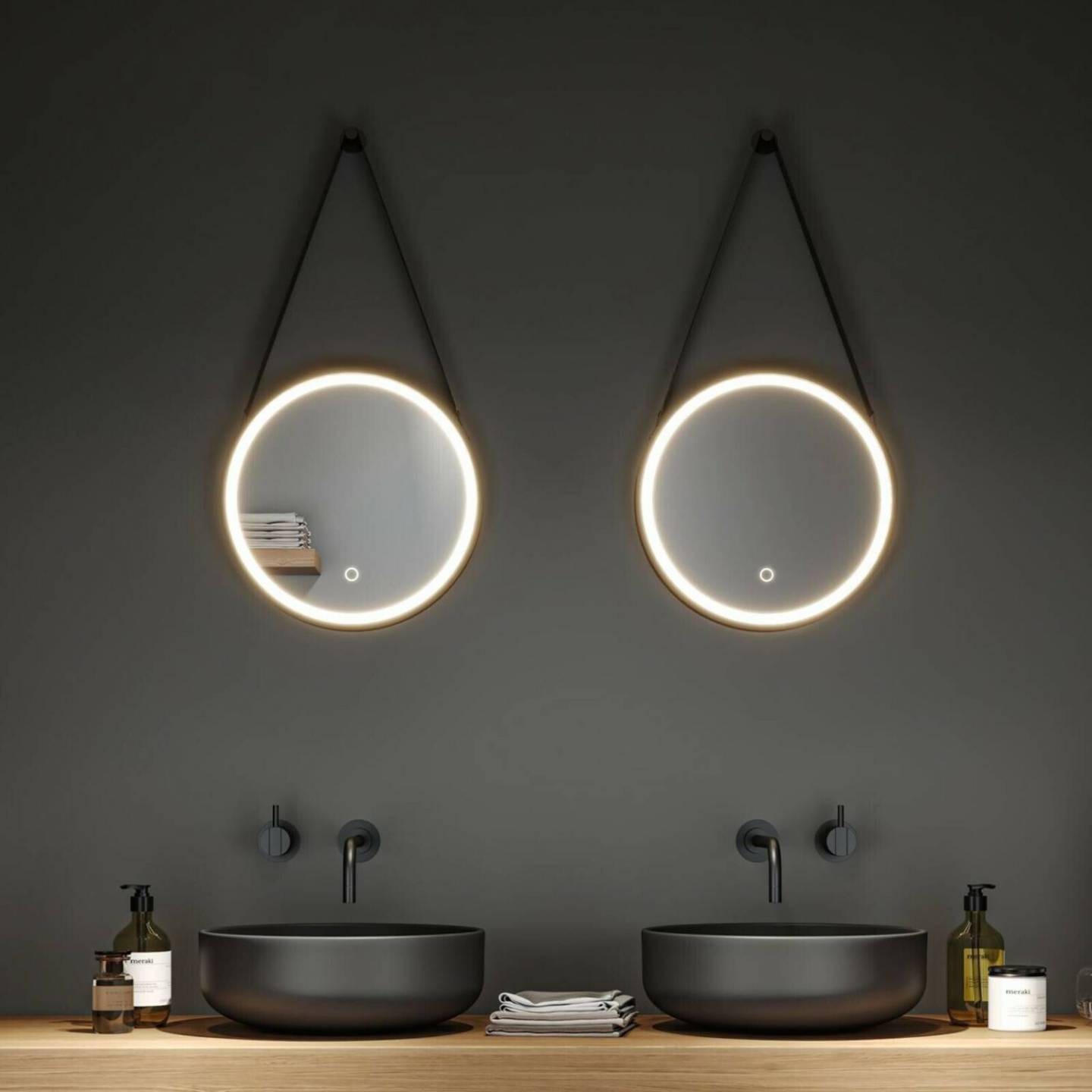 Lámparas Paulmann Miro LED hanging mirror CCT Ø40cm Framelight