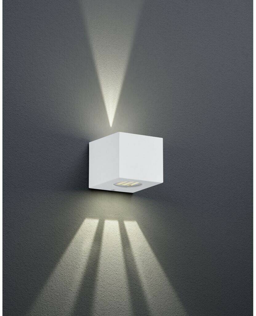 Trio Square LED outdoor wall light Cordoba, white Lámparas de exterior