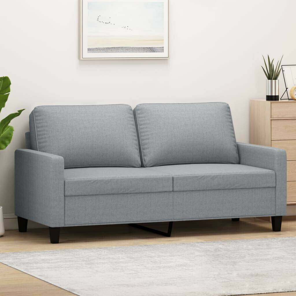 vidaXL 2-seater sofa light gray 140 cm fabric (359163) Sofás