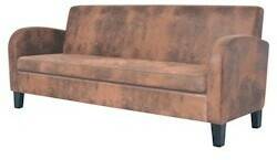 vidaXL 3-seater sofa faux leather suede look brown (245586) Sofás