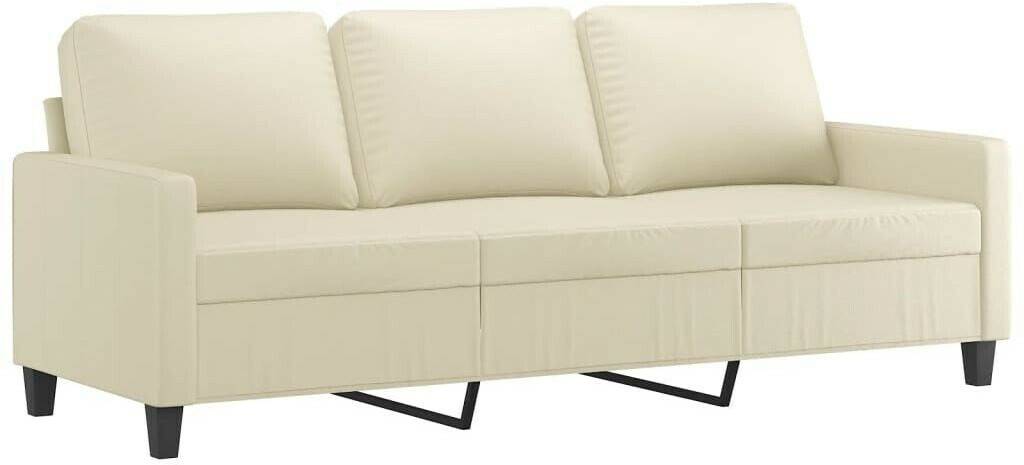 Sofás vidaXL 3-seater sofa cream 180 cm faux leather (359143)