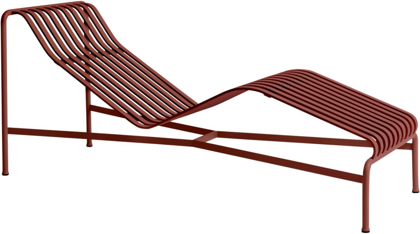 HAY Palissade Chaise Longue red 65x70x164 cm iron red (AA614-B485) (206) Muebles de diseño