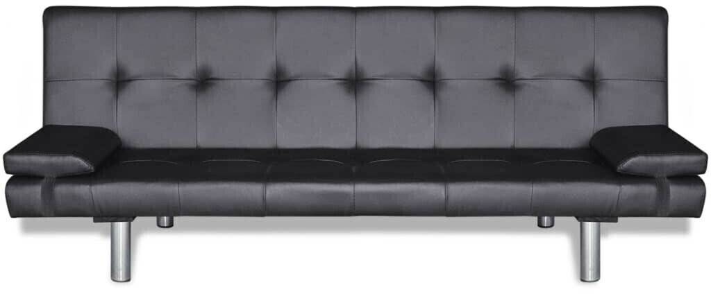 vidaXL Adjustable Sofa Bed with 2 pillowsBlack Sofás