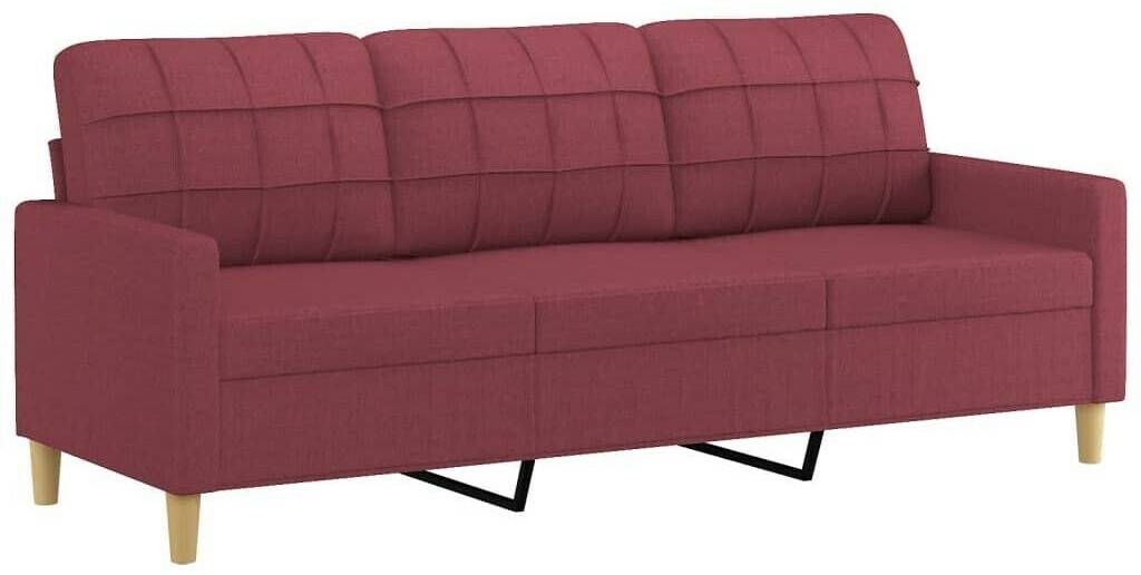 vidaXL 3-seater sofa with stool wine red 180 cm fabric (3201007) Sofás