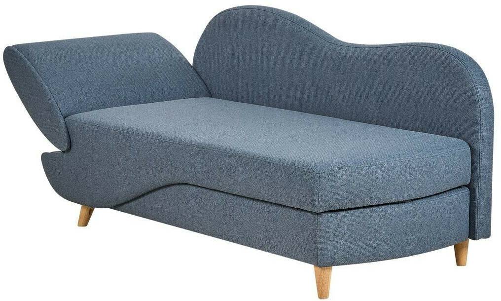 Beliani Meri Chaise Longue Velvet 175x73x156 cm Leftdark blue Sofás